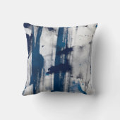 抽象芸術水色オン紙。カラフルArtテクスチャ クッション (裏面)