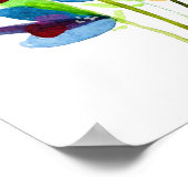 抽象芸術水色カラフルフローラポスター ポスター (角)