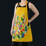 抽象芸術水色カラフルフローラ エプロン<br><div class="desc">可愛いカラフルフローラ水の色のデザインと明るい春の花オレンジと鮮やかな。</div>