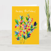 抽象芸術水色カラフルフローラ カード (正面)