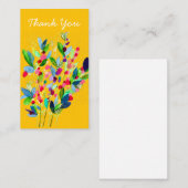 抽象芸術水色カラフルフローラ ノートカード (正面/裏面)