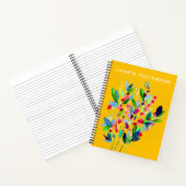 抽象芸術水色カラフルフローラ ノートブック (内部)