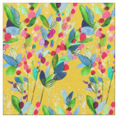 抽象芸術水色カラフルフローラ ファブリック (クローズアップ)