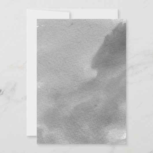 抽象芸術水色グレー結婚カップルのシャワー 招待状 (裏面)