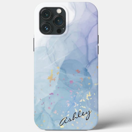 抽象芸術水色ケースメイトiPhoneケース Case-Mate iPhoneケース (裏面)