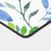 抽象芸術水色シダ葉 デスクマット (コーナー)