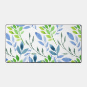 抽象芸術水色シダ葉 デスクマット (正面)