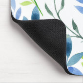 抽象芸術水色シダ葉 マウスパッド (コーナー)