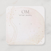 抽象芸術水色スタッドイヤリング表示スクエア スクエア名刺 (正面)