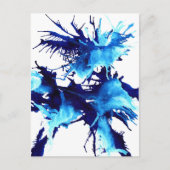 抽象芸術水色スプラッシュはっきりしたブルー ポストカード (正面)