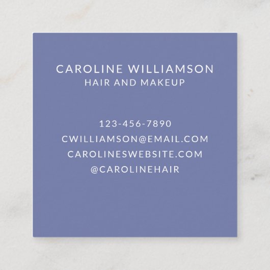 抽象芸術水色ドットアートプロフェッショナル スクエア名刺 (裏面)