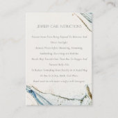 抽象芸術水色ネイビーブルー金ゴールドジュエリー気に 名刺