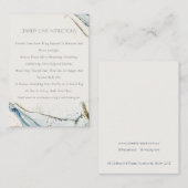 抽象芸術水色ネイビーブルー金ゴールドジュエリー気に 名刺 (正面/裏面)