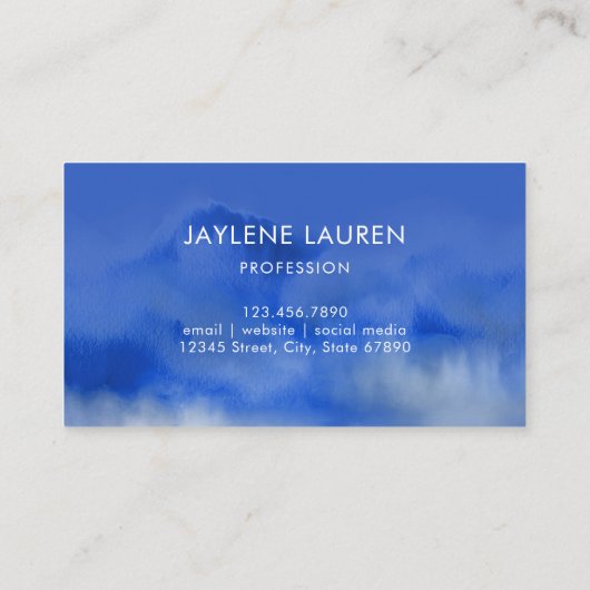抽象芸術水色ネイビーブルー 名刺 (裏面)