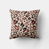 抽象芸術水色ヒョウアニマルプリントパターン クッション (裏面)