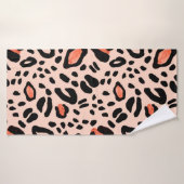 抽象芸術水色ヒョウアニマルプリントパターン バスタオル (バスタオル)