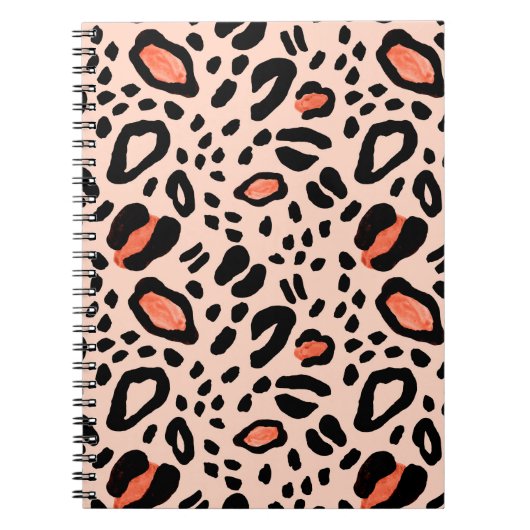 抽象芸術水色ヒョウ。アニマルプリント型 ノートブック (正面)