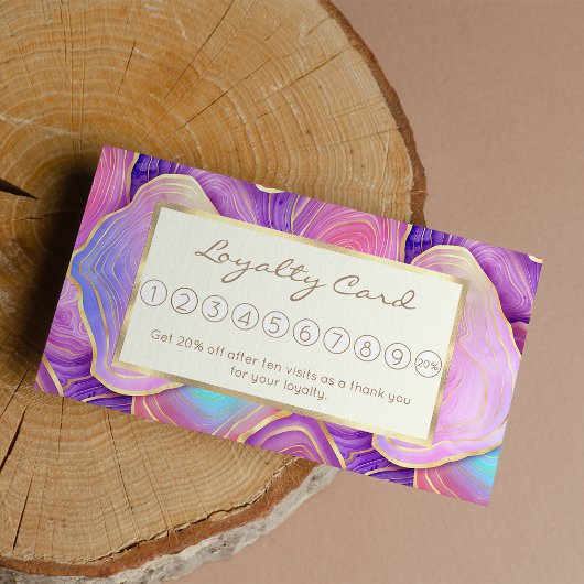 抽象芸術水色ピンクティール（緑がかった色）金ゴールドラベンダーアジト ロイヤリティカード