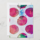 抽象芸術水色ピンク水玉模様 招待状 (裏面)