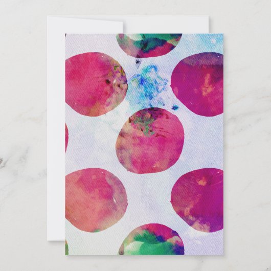 抽象芸術水色ピンク水玉模様 招待状 (裏面)