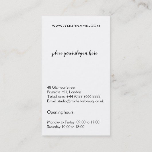 抽象芸術水色ピンク色スプラッシュブラシストローク 名刺 (裏面)