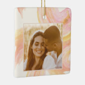 抽象芸術水色ピーチ絵を描ウールのカスタム写真 セラミックオーナメント (右)