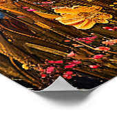 抽象芸術水色フルムーンレフルイラストレーション ポスター (角)