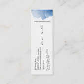 抽象芸術水色ブルーカラスプラッシュブラシストローク スキニー名刺 (裏面)