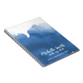 抽象芸術水色ブルーカラスプラッシュブラシストローク ノートブック (右側)