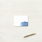 抽象芸術水色ブルーカラスプラッシュブラシストローク ポストイット (デスク上)