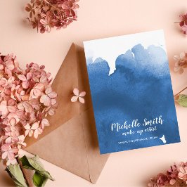 抽象芸術水色ブルーカラスプラッシュブラシストローク ポストカード