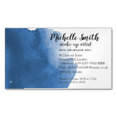 抽象芸術水色ブルーカラスプラッシュブラシストローク マグネット名刺 (正面)