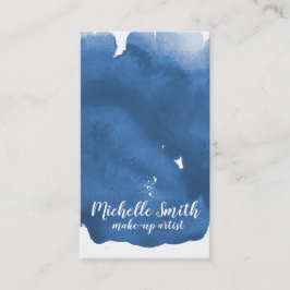抽象芸術水色ブルーカラスプラッシュブラシストローク 名刺