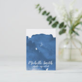 抽象芸術水色ブルーカラスプラッシュブラシストローク 名刺 (スタンド正面)