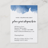 抽象芸術水色ブルーカラスプラッシュブラシストローク 名刺 (裏面)