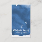 抽象芸術水色ブルーカラスプラッシュブラシストローク 名刺 (正面)