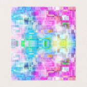 抽象芸術水色ブルーピンクの正方形 名刺 (内部フラット)