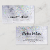 抽象芸術水色ブルーホログラフィックグリッター 名刺 (正面/裏面)