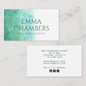 抽象芸術水色マッサージセラピー緑 名刺 (正面/裏面)