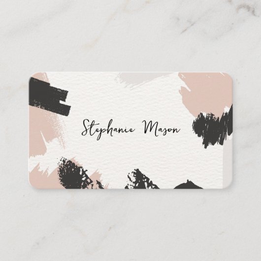 抽象芸術水色ユニークシンプル 名刺 (正面)