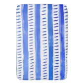 抽象芸術水色ライン – 青 バスマット (正面縦)