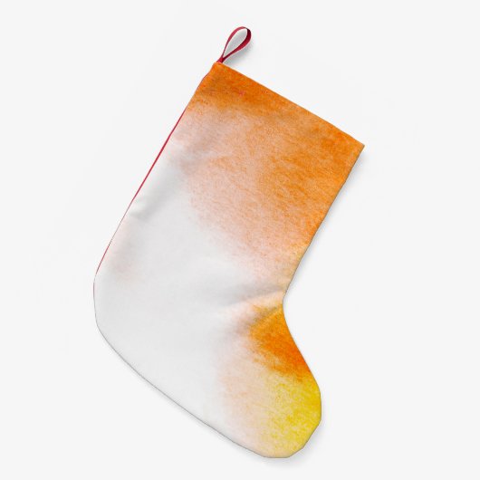 抽象芸術水色ラグジュアリー流体絵画アートのハン スモールクリスマスストッキング (正面 (吊り時))