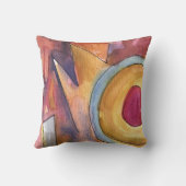 抽象芸術水色レトロ装飾用クッション クッション (裏面)