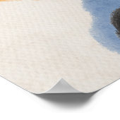 抽象芸術水色幾何学模様、抽象芸術ミニマル、 ポスター (角)