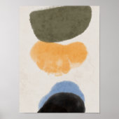 抽象芸術水色幾何学模様、抽象芸術ミニマル、 ポスター (正面)