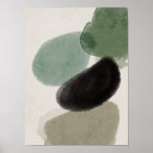 抽象芸術水色幾何学模様、抽象芸術ミニマル、 ポスター (正面)