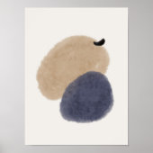 抽象芸術水色幾何学模様、抽象芸術ミニマル、 ポスター (正面)