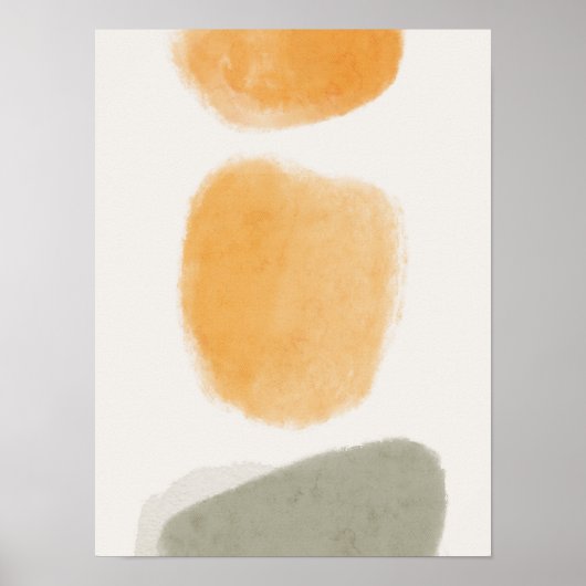 抽象芸術水色幾何学模様、抽象芸術ミニマル、 ポスター (正面)