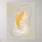 抽象芸術水色幾何学模様、抽象芸術ミニマル、 ポスター (正面)