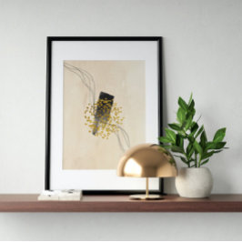 抽象芸術水色幾何学模様、抽象芸術ミニマル、 ポスター